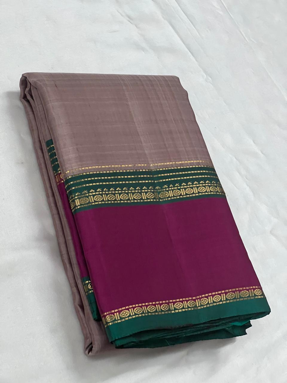 KANCHIPURAM PURE SILK HANDLOOM SAREE WITH 2 G PURE JARI