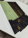 Pure kanchipuram silk sarees handwoven with 2 g pure jari korvai collection