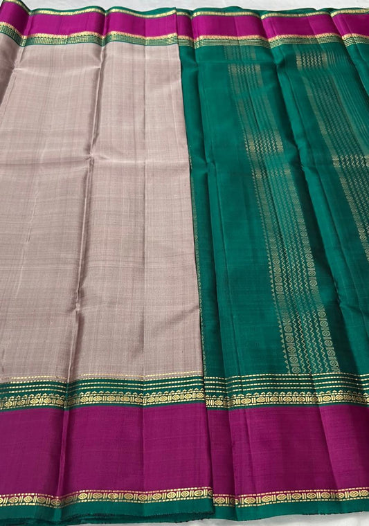KANCHIPURAM PURE SILK HANDLOOM SAREE WITH 2 G PURE JARI
