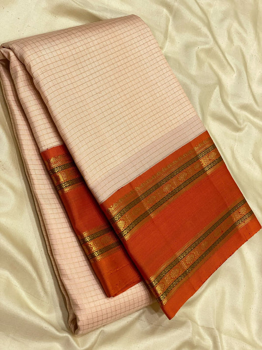 2g zari contrast border vaira oosi check